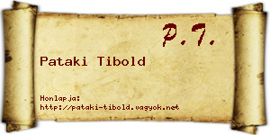 Pataki Tibold névjegykártya